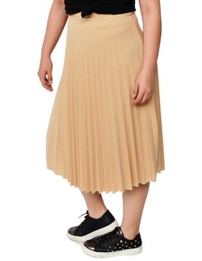 Falda Midi Roman Fashion Cintura Alta