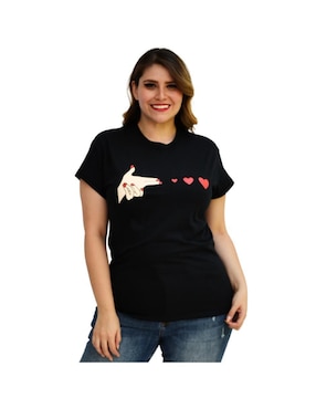 Playera Manga Corta Roman Fashion Cuello Redondo Para Mujer