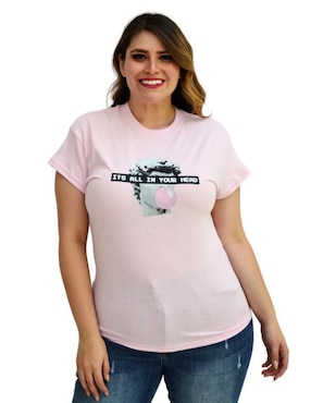 Playera Manga Corta Roman Fashion Cuello Redondo Para Mujer