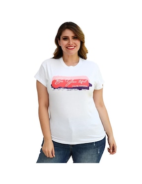 Playera Manga Corta Roman Fashion Cuello Redondo Para Mujer