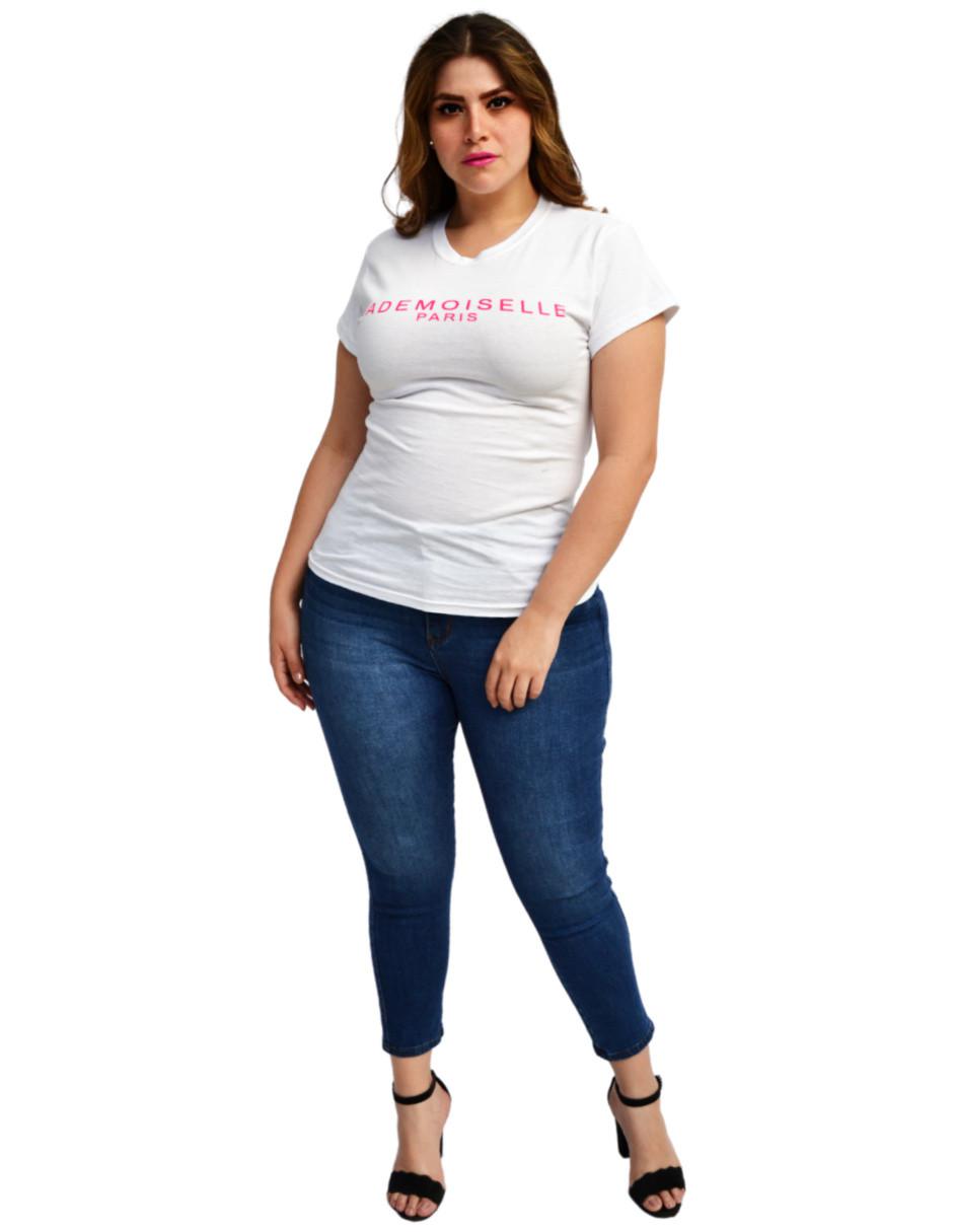 Playera manga corta cuello redondo para mujer 4