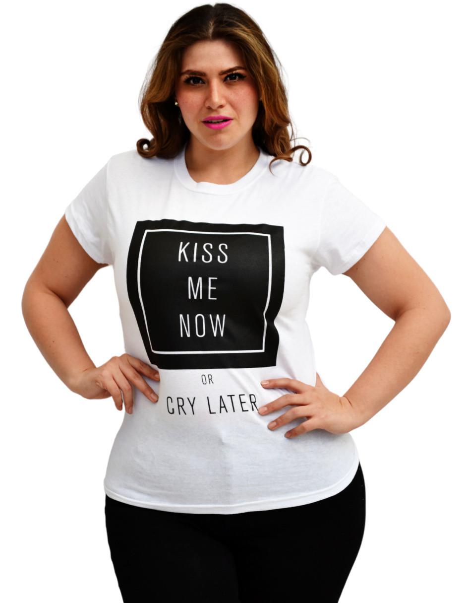 Playera manga corta cuello redondo para mujer