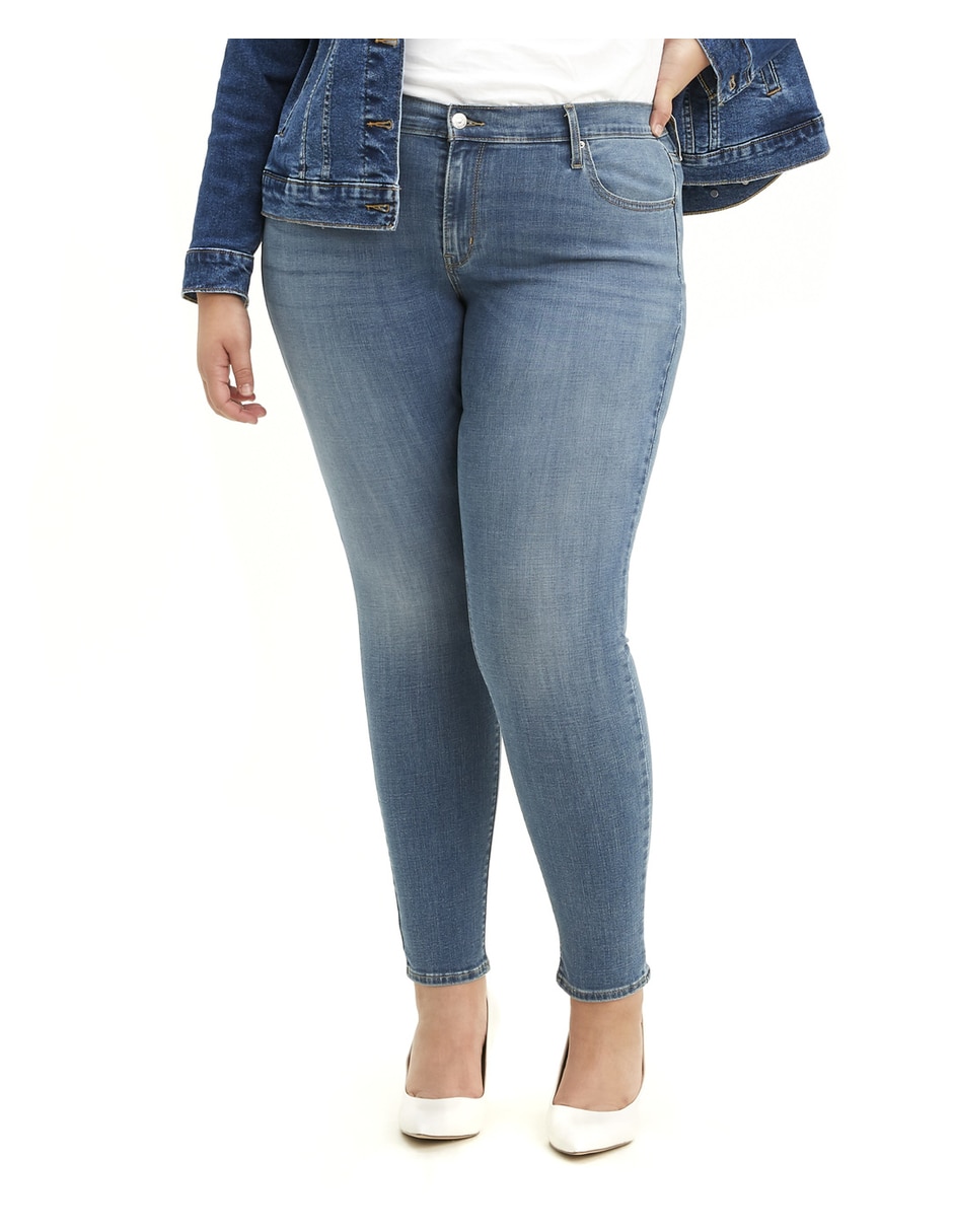 Jeans skinny Levi's 711 lavado stone wash corte media cintura para mujer
