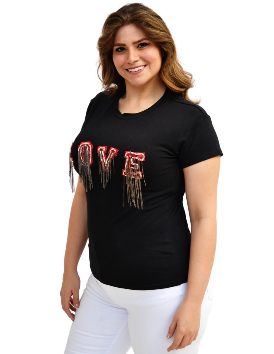 Playera manga corta cuello redondo para mujer 2