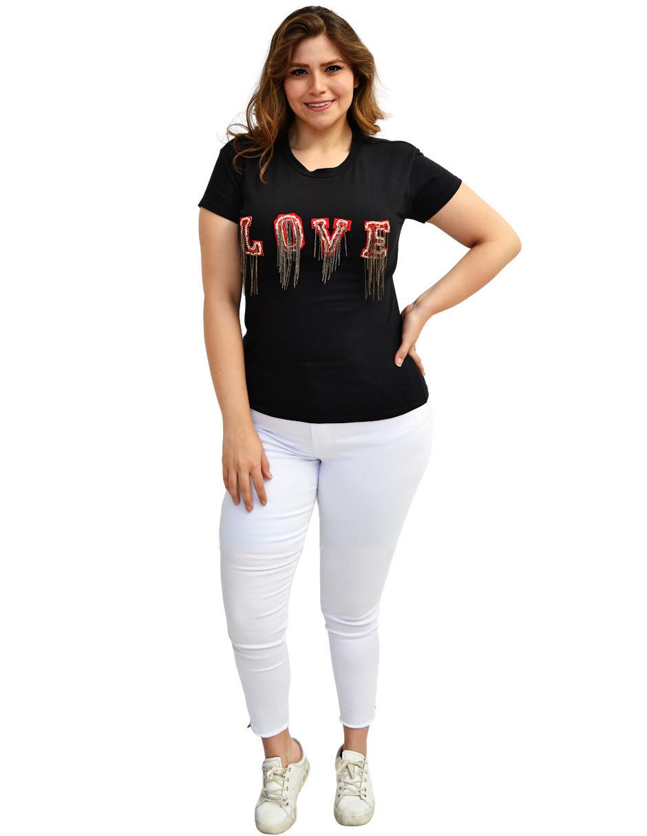 Playera manga corta cuello redondo para mujer 4