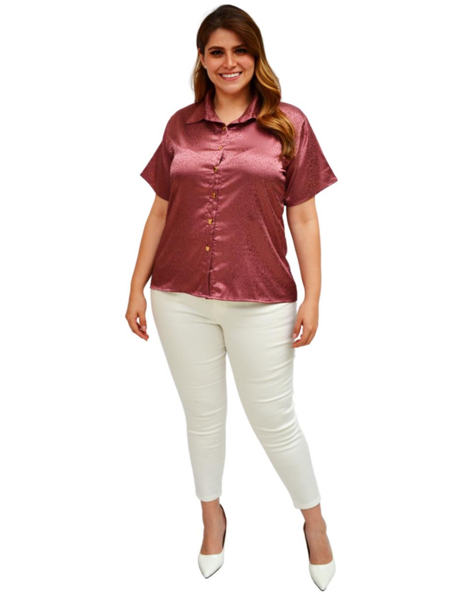 Blusa camisera manga corta para mujer 4