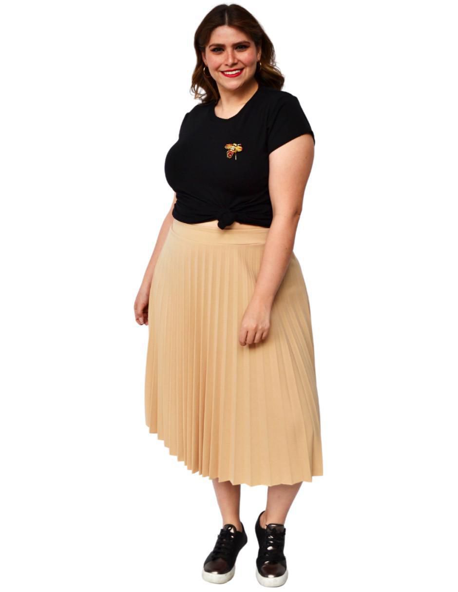 Falda midi cintura alta
