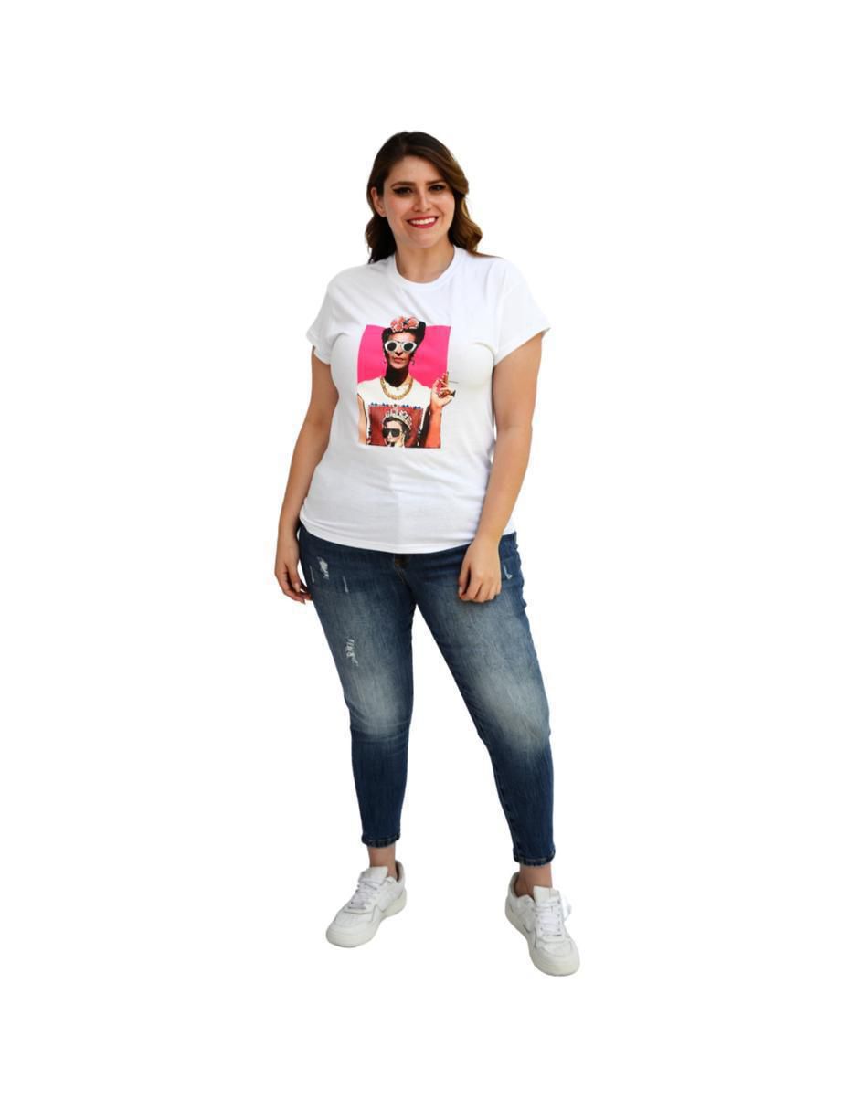 Playera manga corta cuello redondo para mujer 3