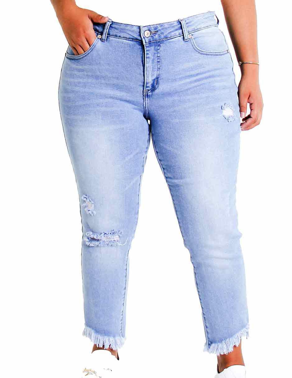 Jeans slim Locura NCMP102 lavado acid wash corte a la cintura para mujer en  Liverpool