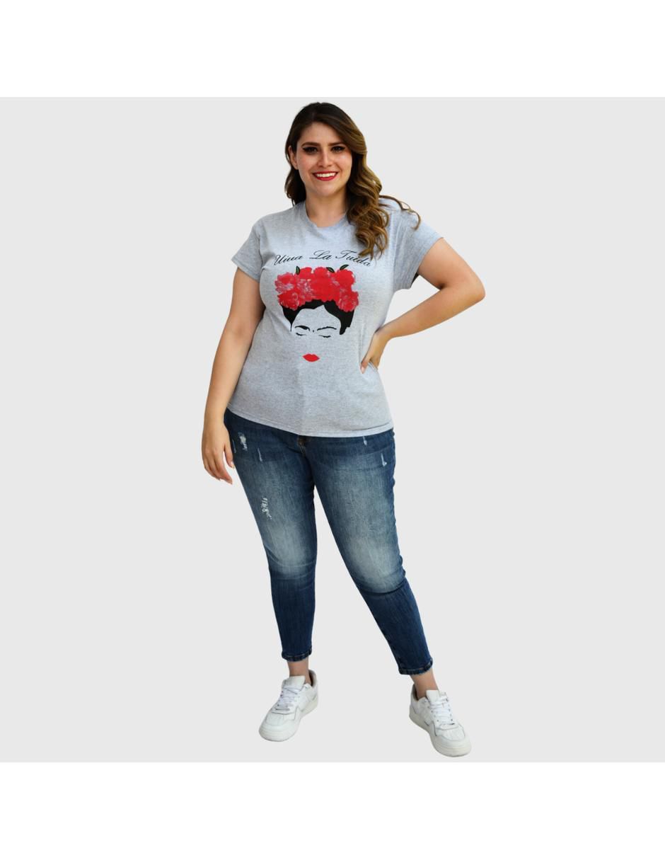 Playera manga corta cuello redondo para mujer 3
