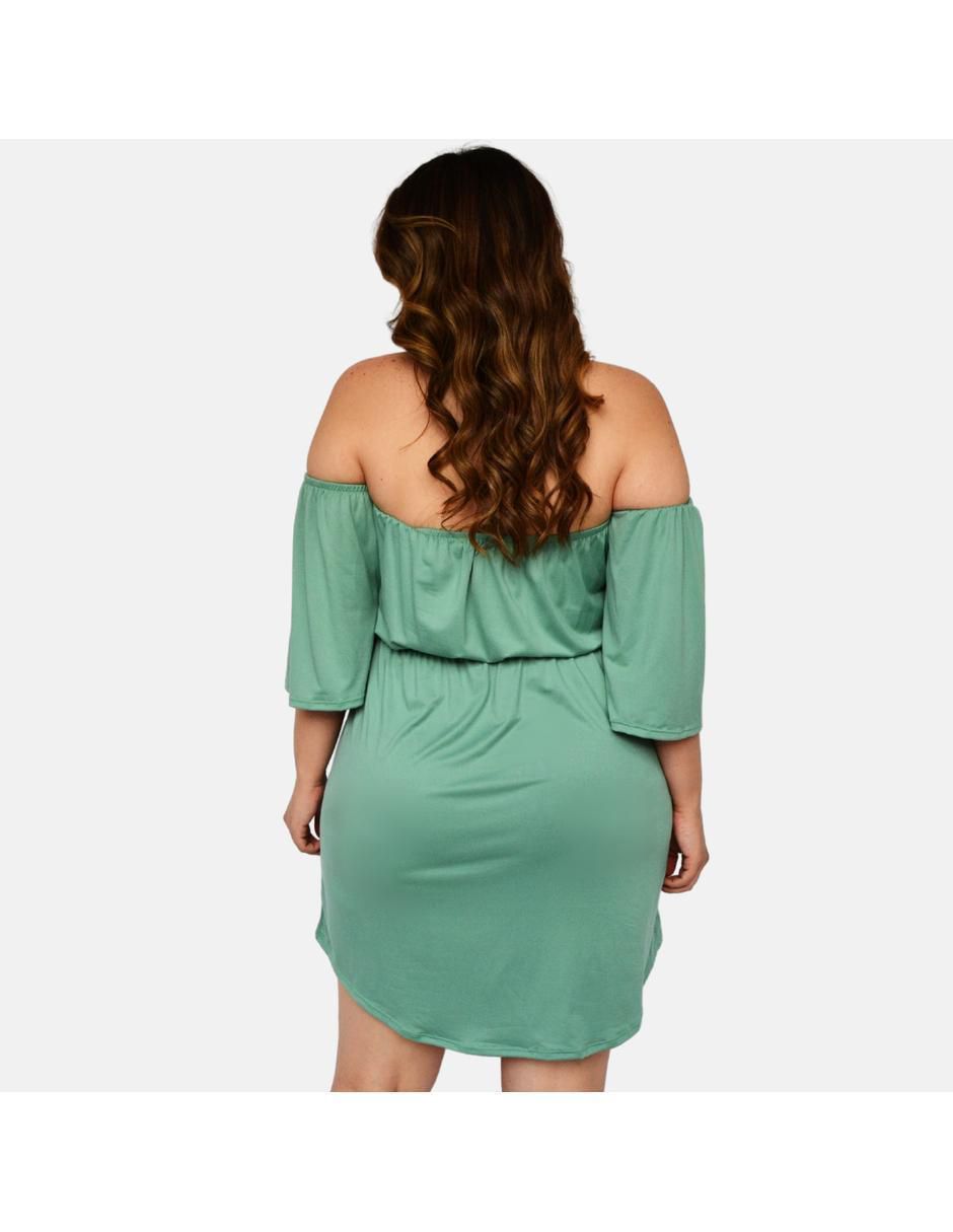 Vestido mini de fiesta escote bardot 2
