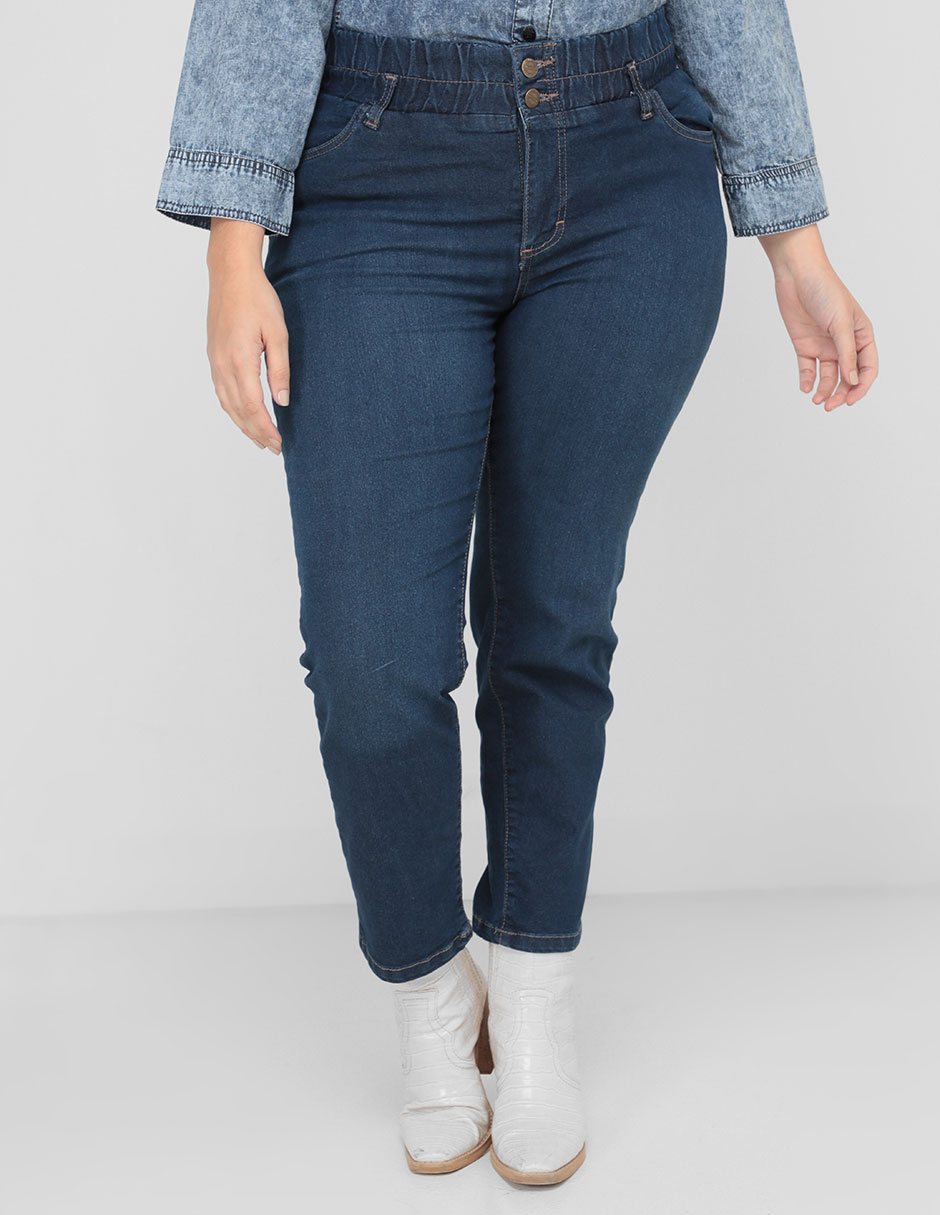 Jeans skinny C674 lavado medio corte cintura para mujer 1