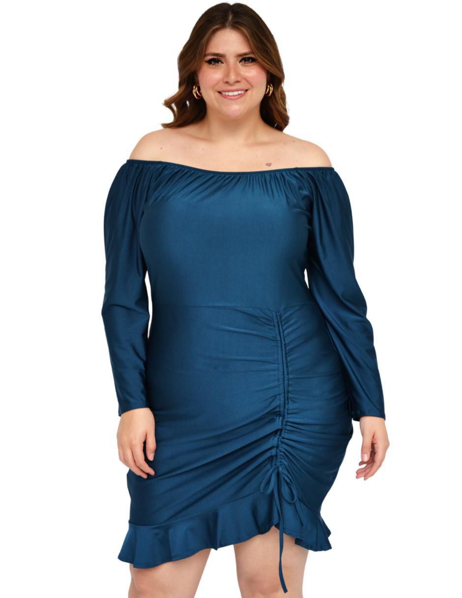 Vestido 3/4 de fiesta escote bardot 5
