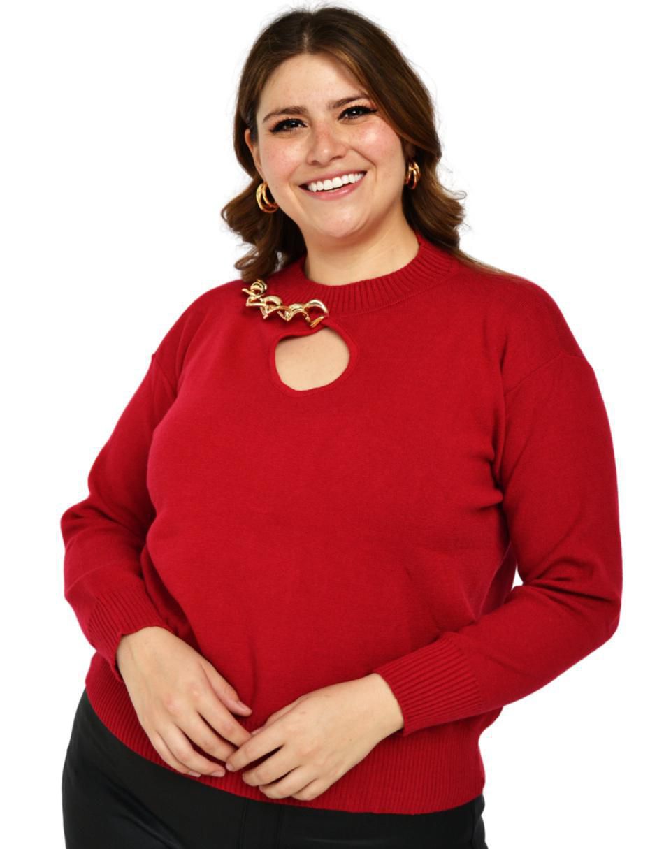 Suéter cuello redondo para mujer 4
