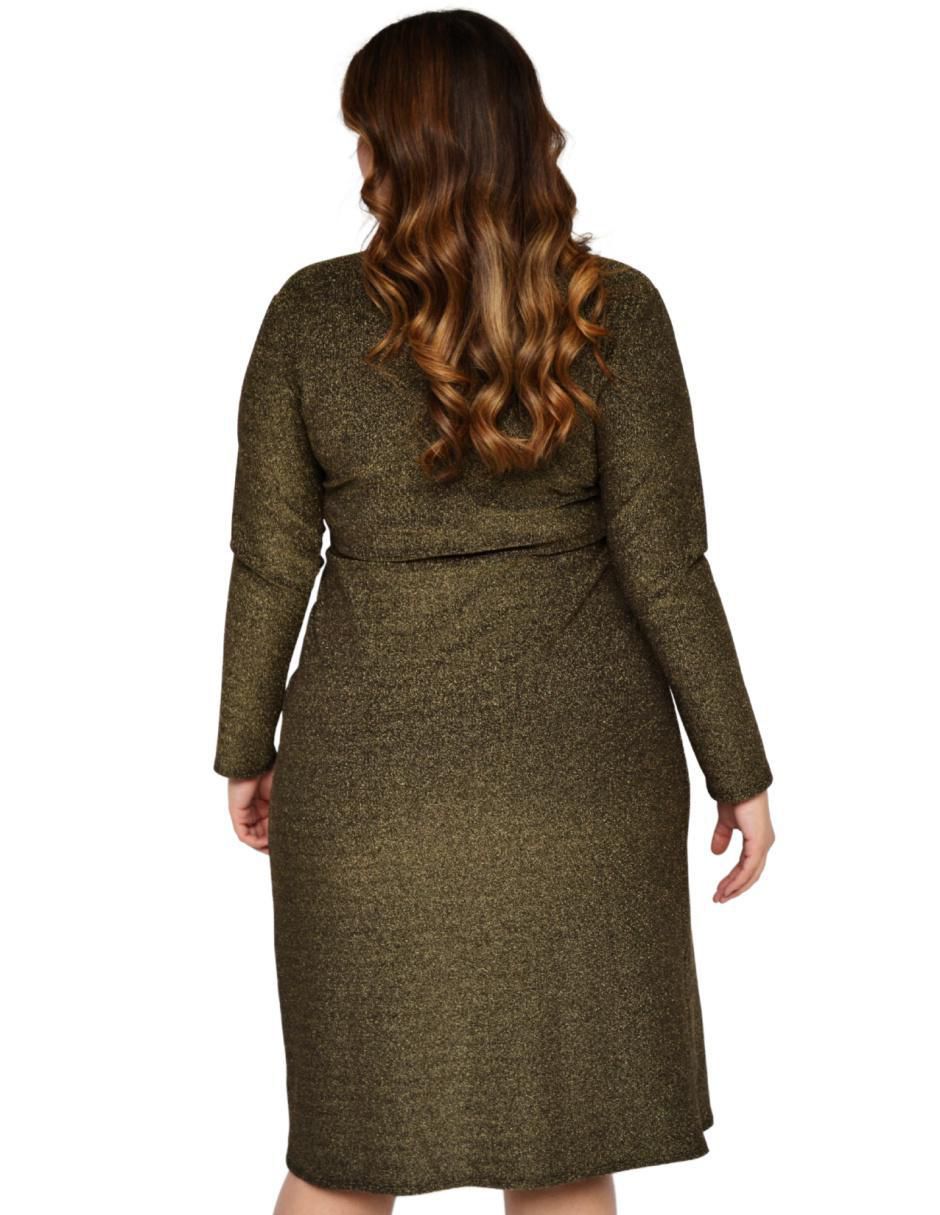 Vestido 3/4 de fiesta escote V 4