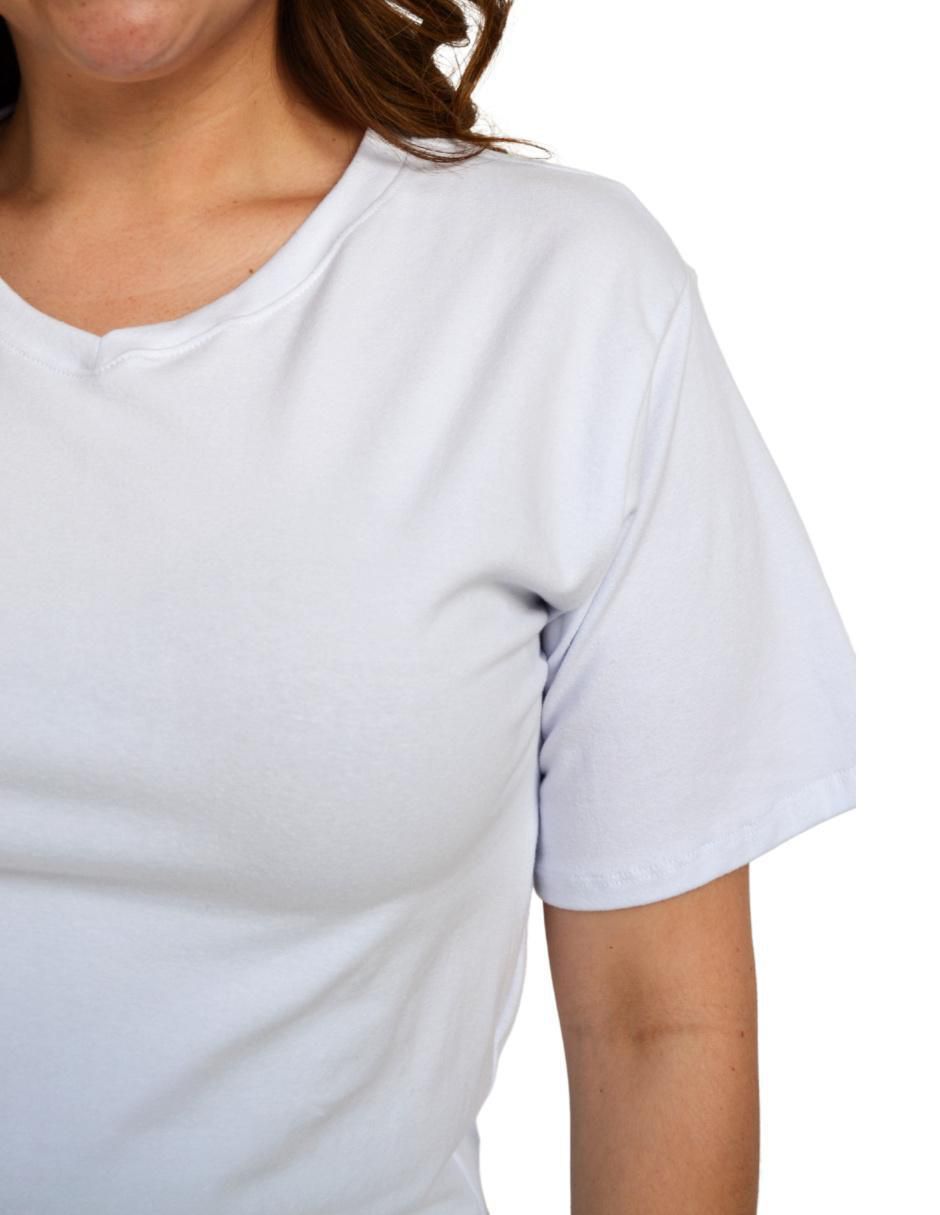 Playera manga corta cuello v para mujer 4