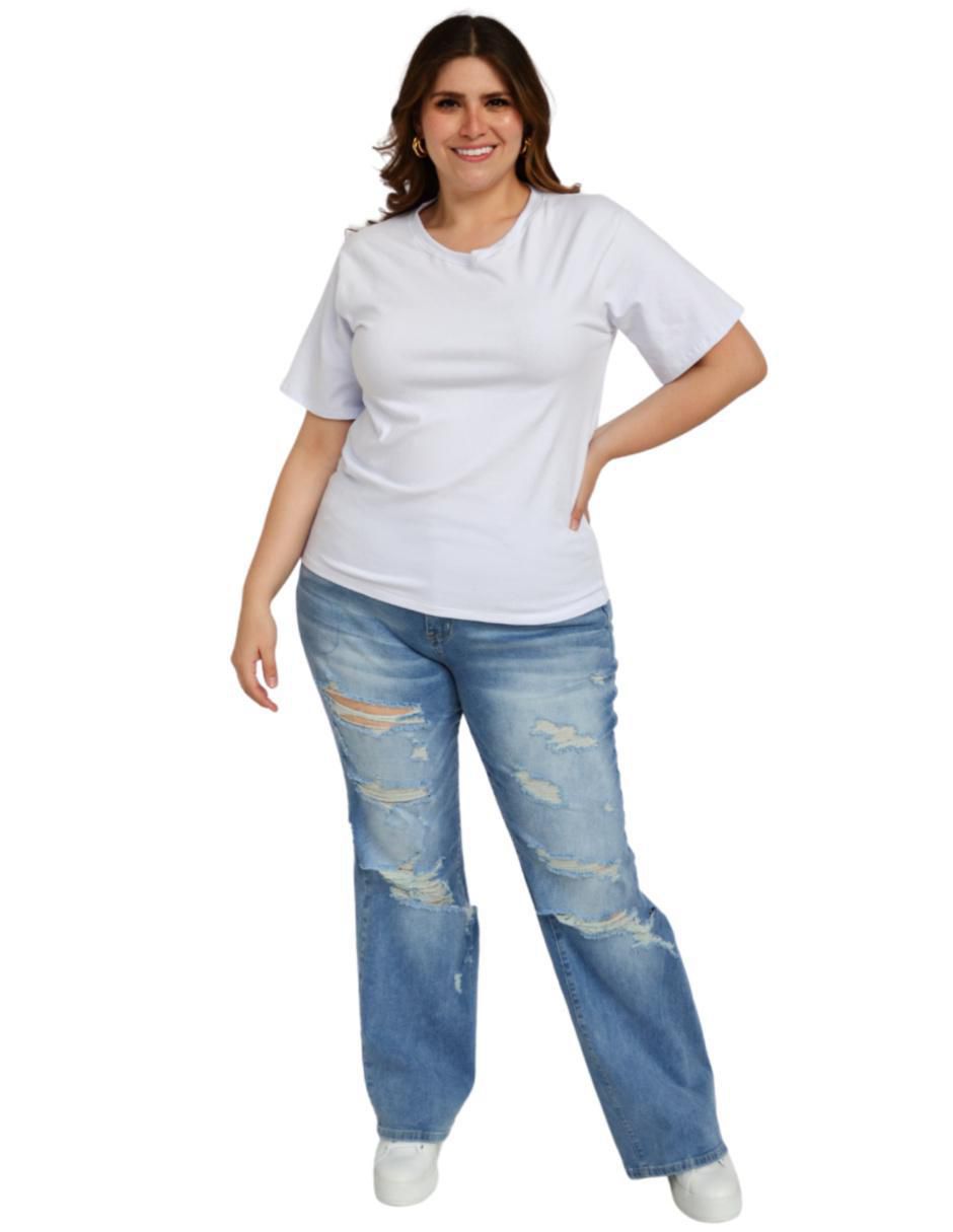 Playera manga corta cuello v para mujer 5