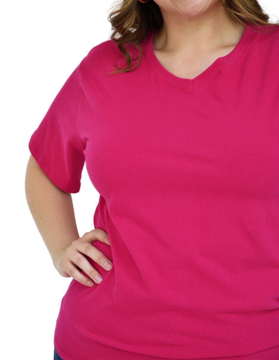 Playera manga corta cuello v para mujer 4