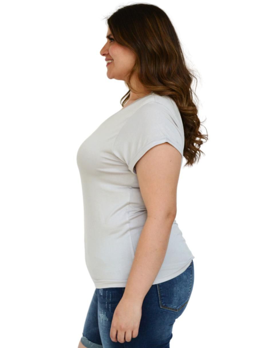 Playera manga corta cuello v para mujer 2