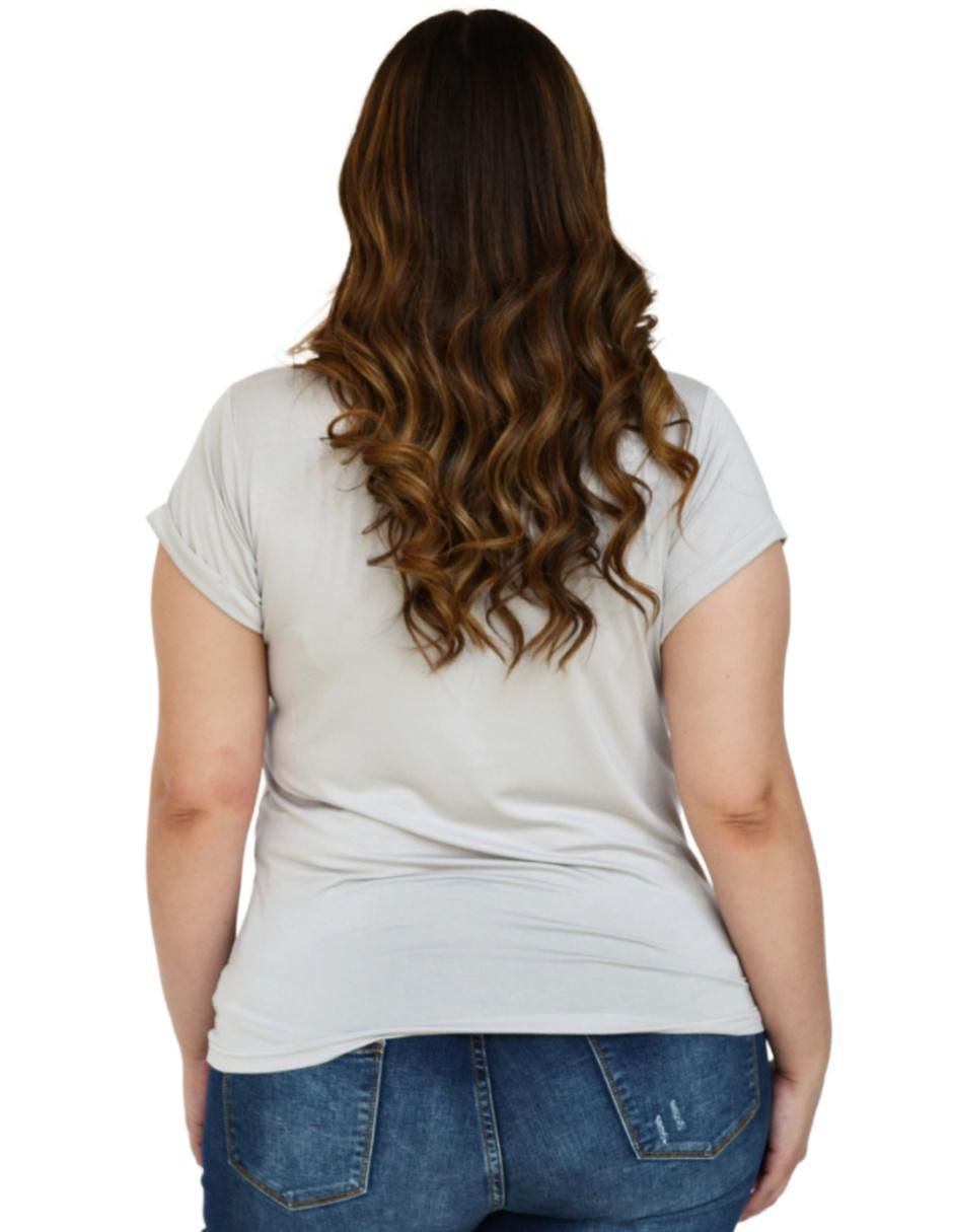 Playera manga corta cuello v para mujer 3