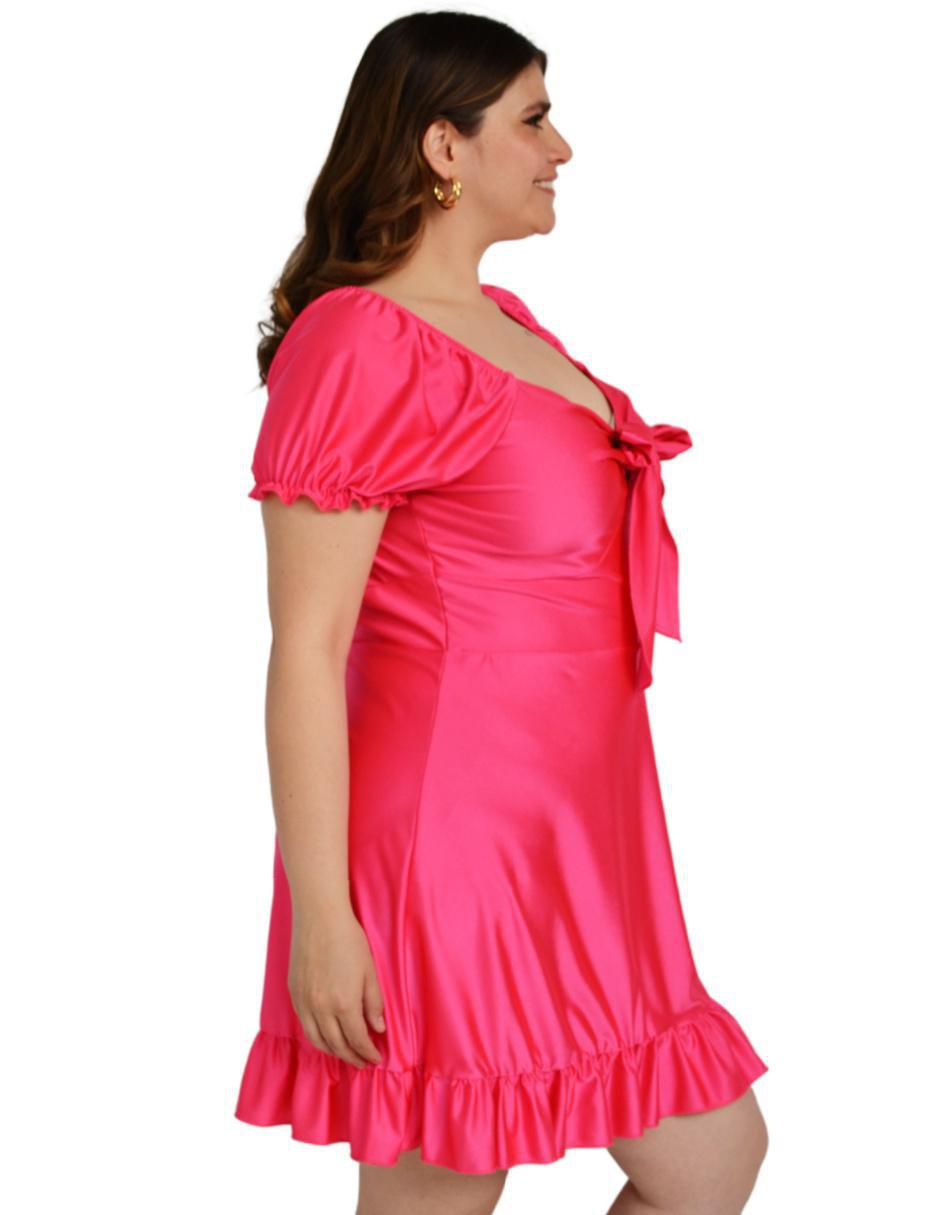Vestido crop de fiesta escote corazón 3