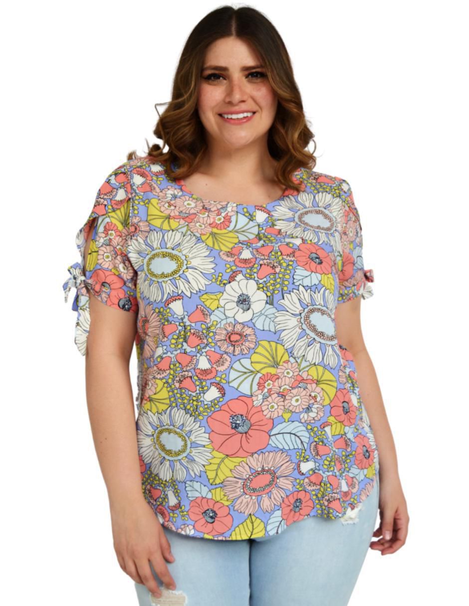 Blusa Roman Fashion manga corta para mujer