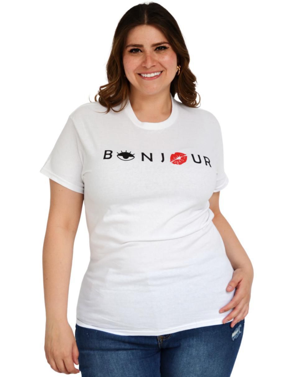 Playera manga corta cuello redondo para mujer Playera manga corta cuello redondo para mujer