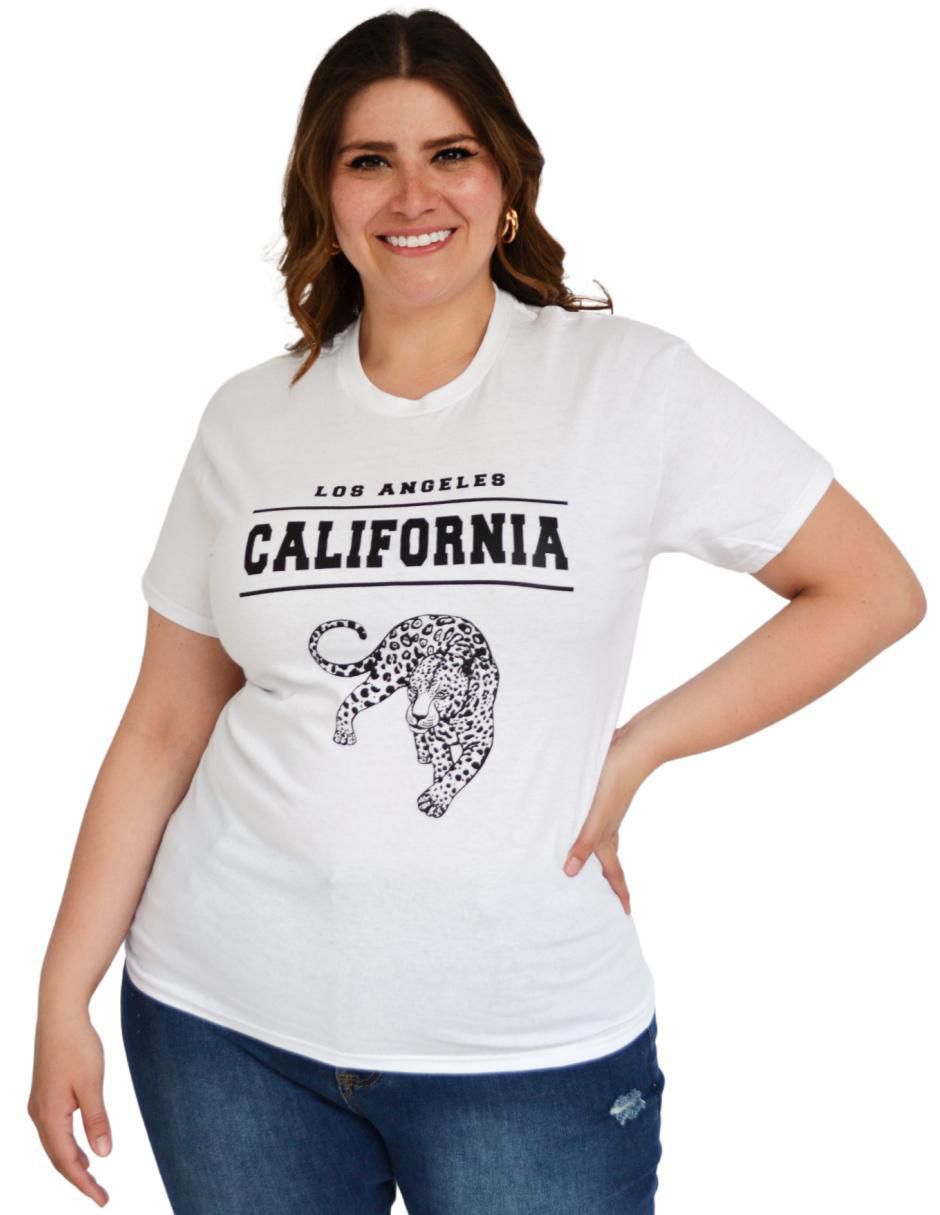Playera manga corta cuello redondo para mujer