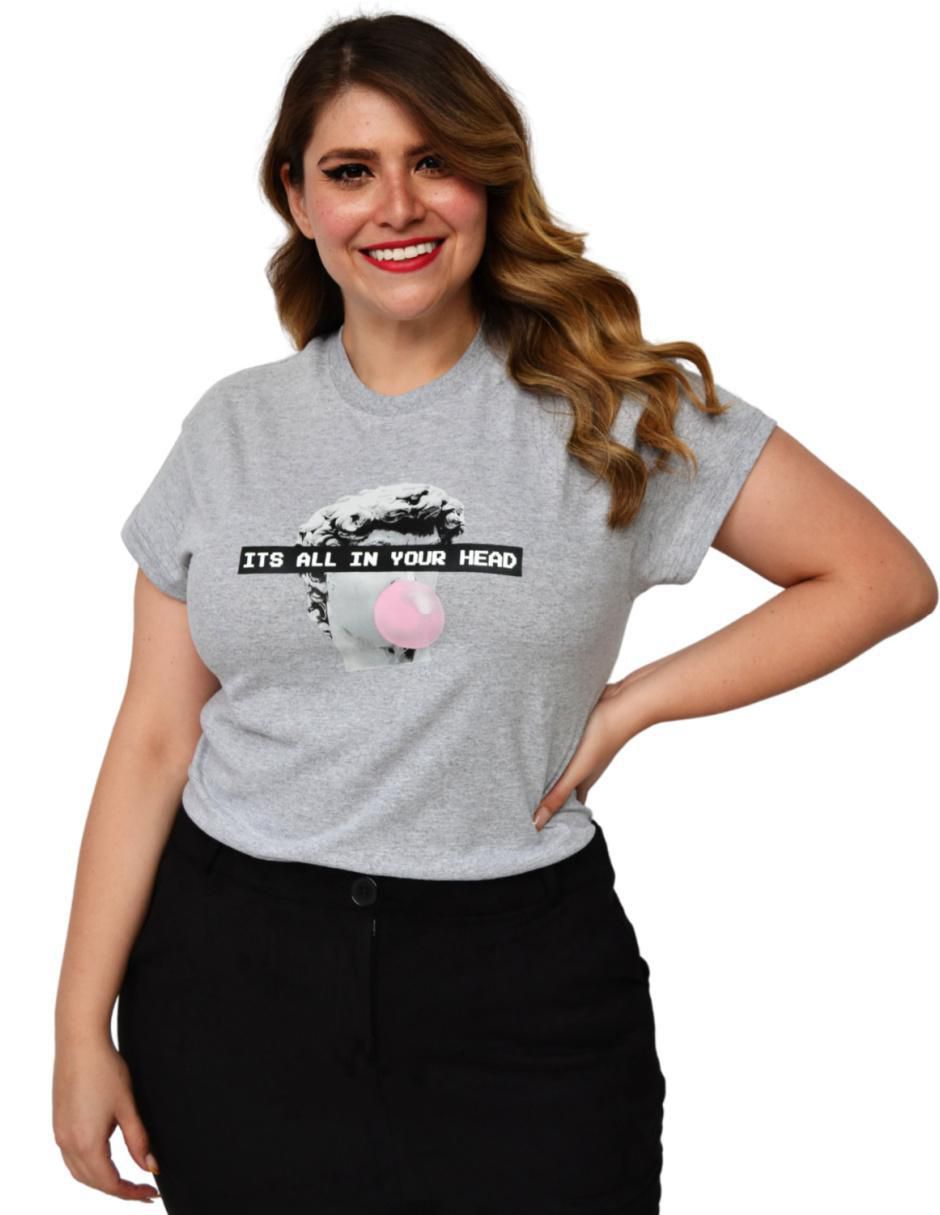 Playera manga corta cuello redondo para mujer