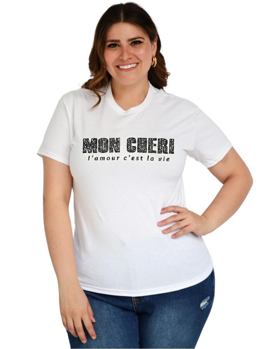 Playera manga corta cuello redondo para mujer
