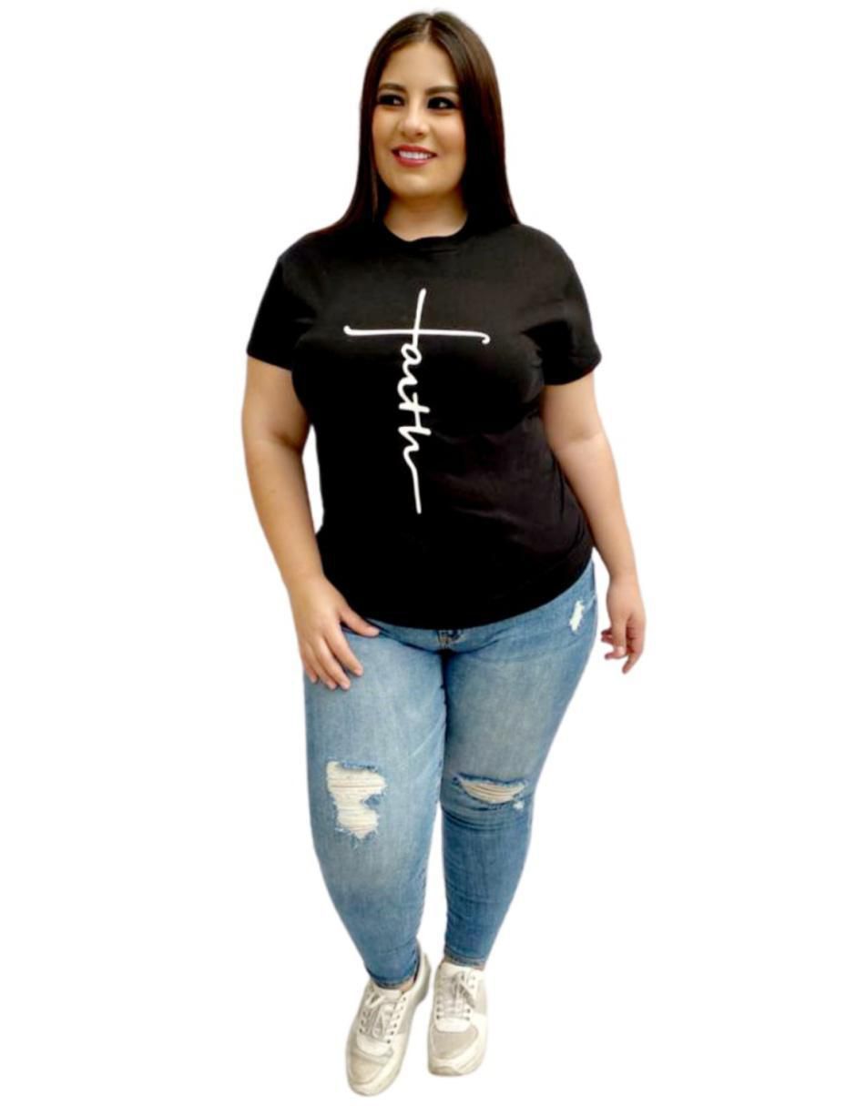 Playera manga corta cuello redondo para mujer 3