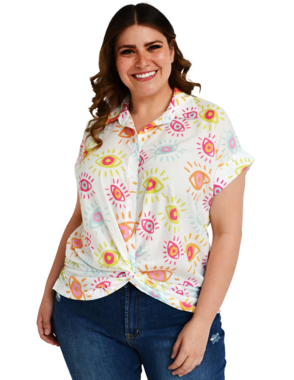 Blusa Roman Fashion manga corta para mujer
