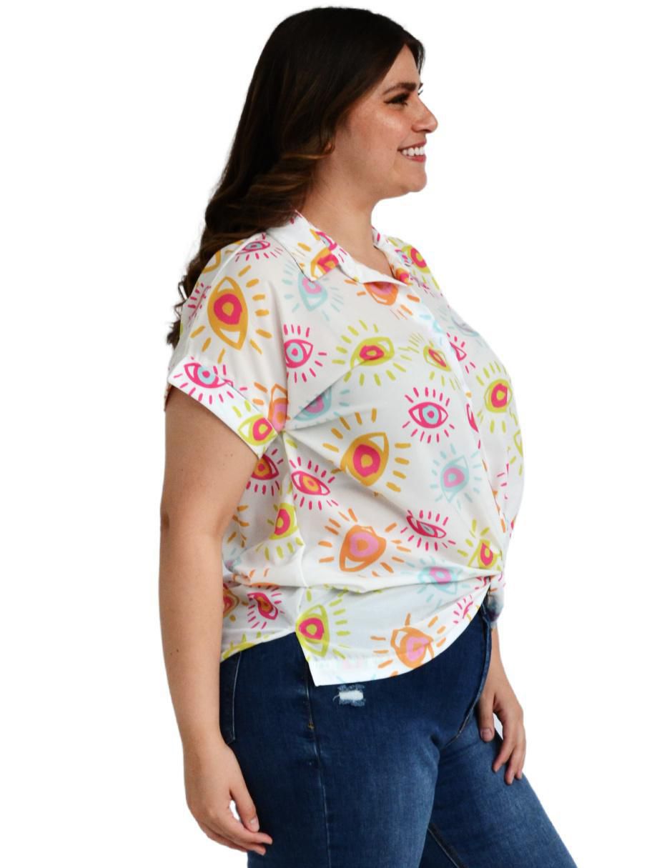 Blusa Roman Fashion manga corta para mujer 2