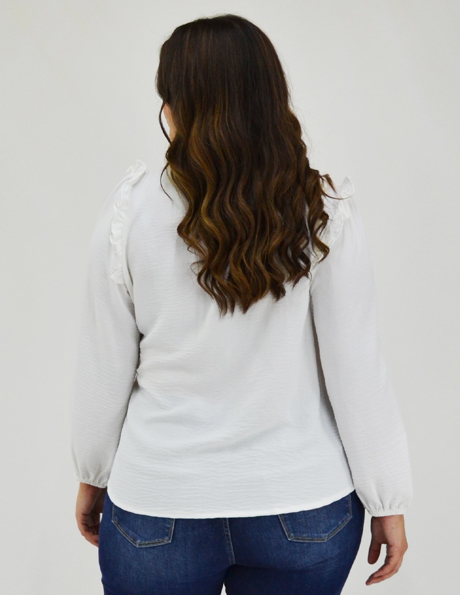 Blusa camisera manga larga para mujer 2