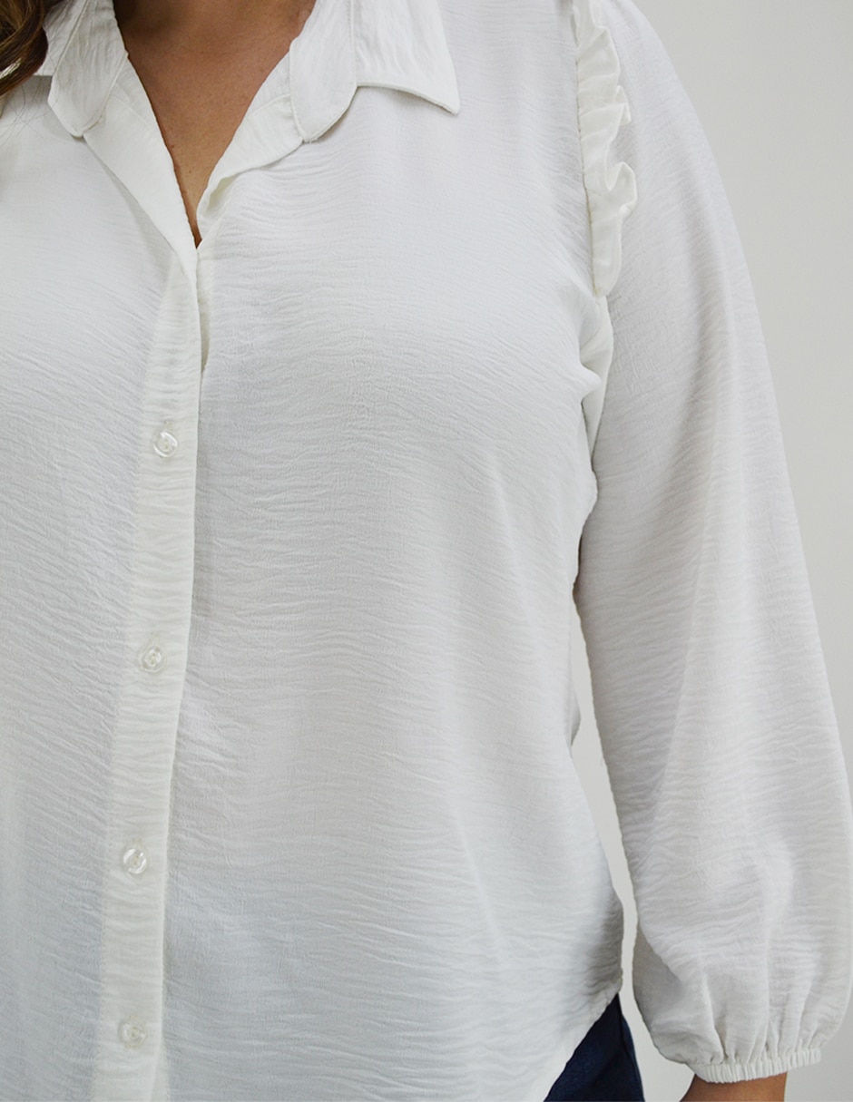 Blusa camisera manga larga para mujer 3