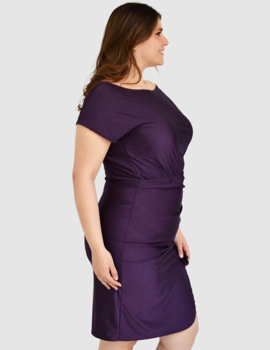Vestido arriba de la rodilla de fiesta escote medio 2