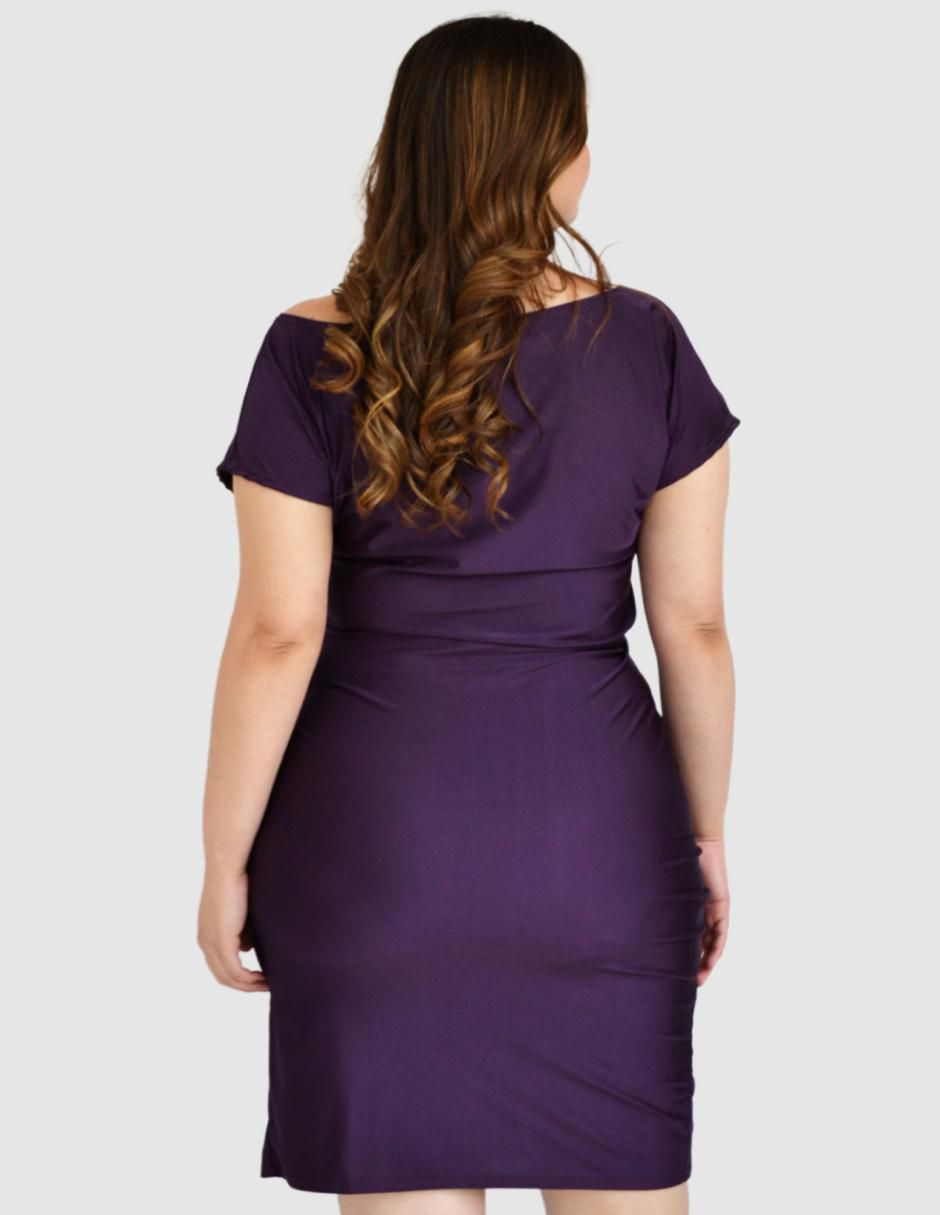 Vestido arriba de la rodilla de fiesta escote medio 3