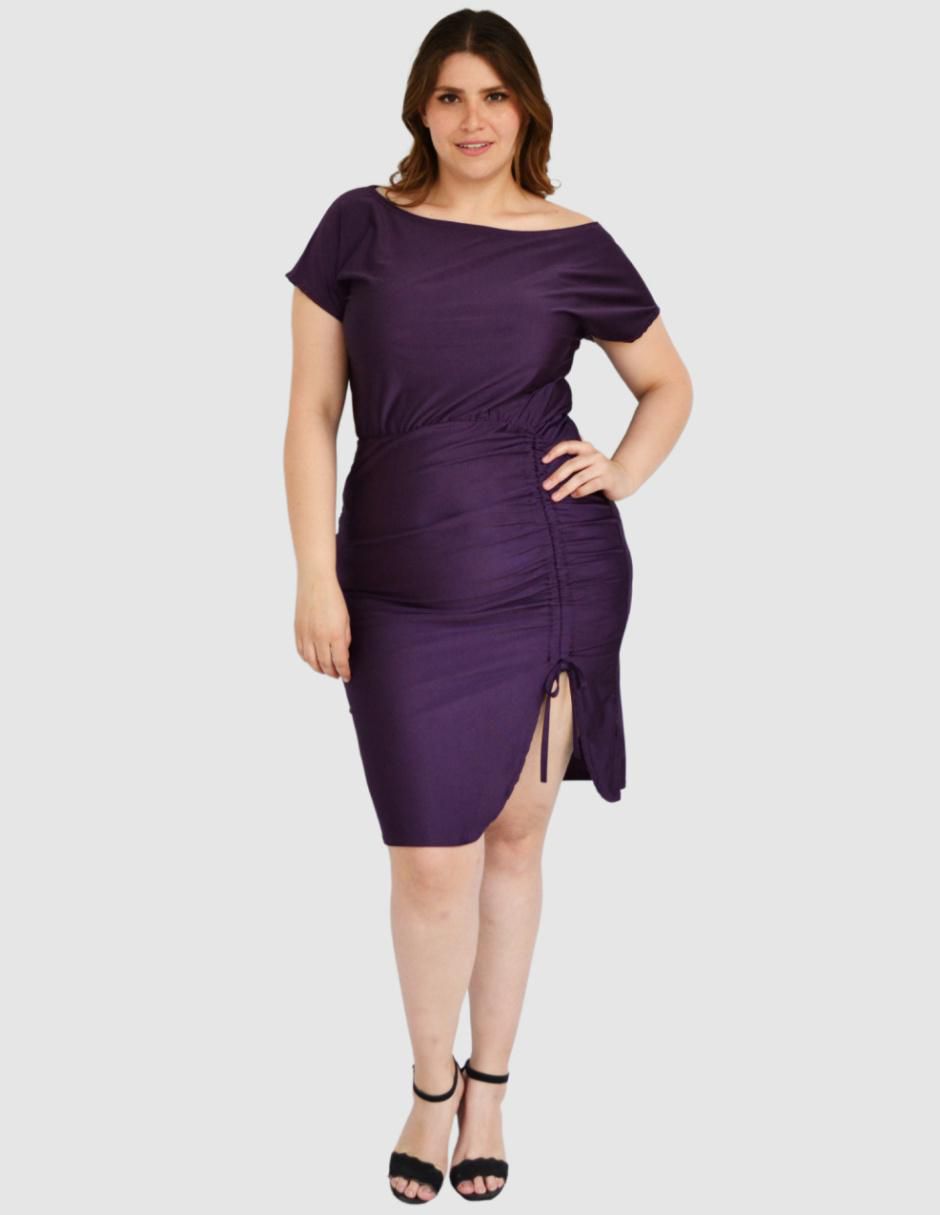 Vestido arriba de la rodilla de fiesta escote medio 5