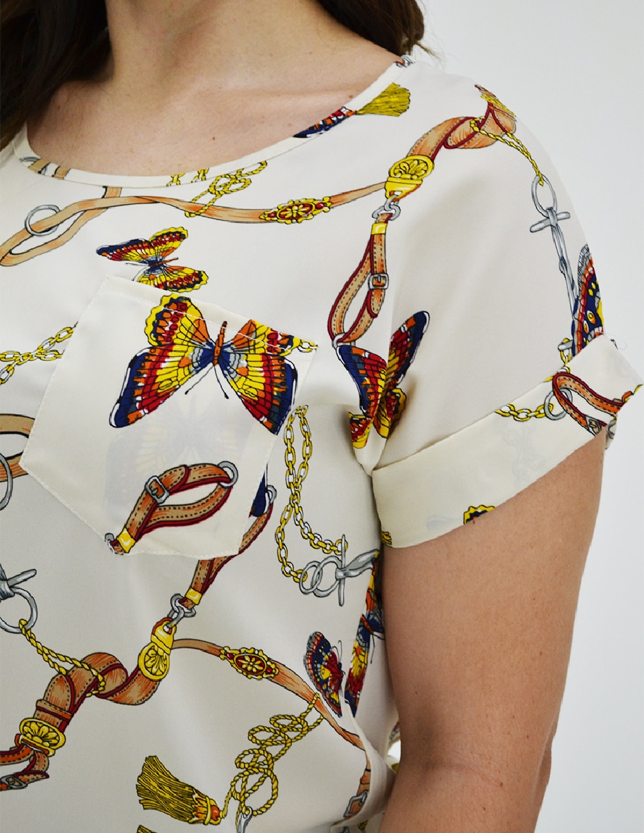 Blusa manga corta para mujer 4