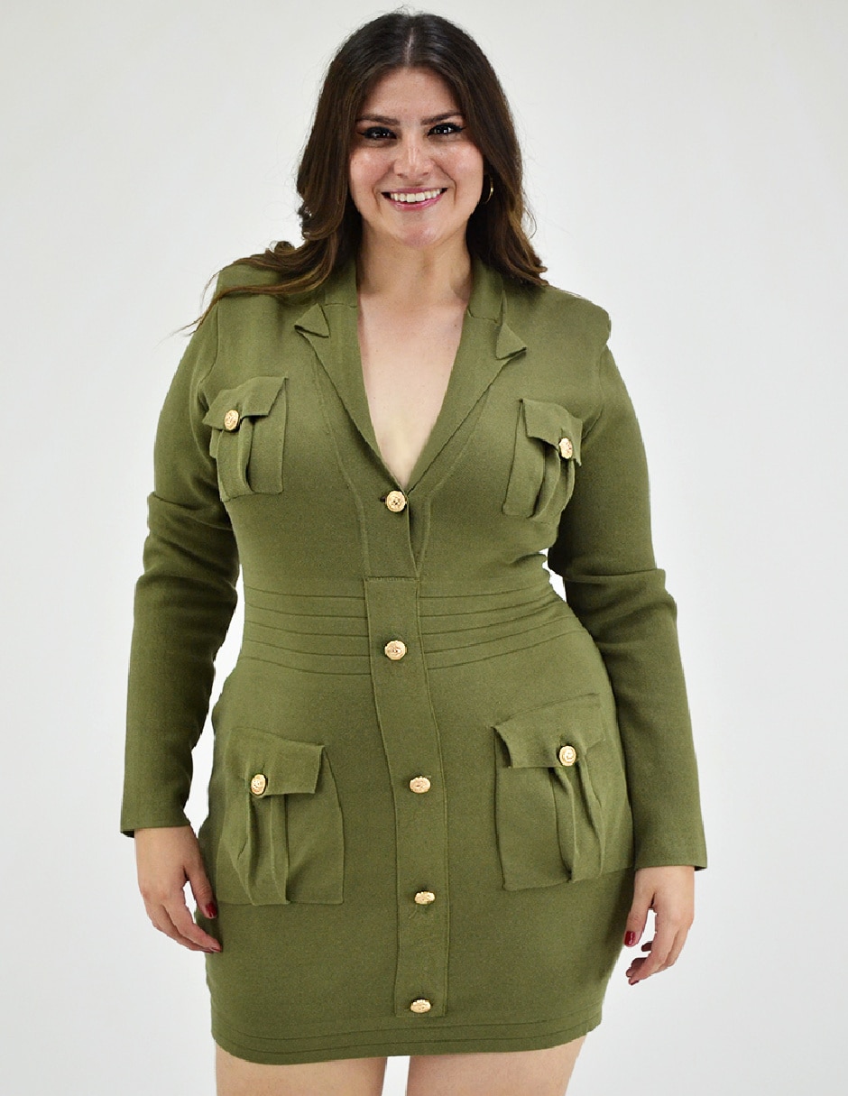 Vestido corto de fiesta escote V