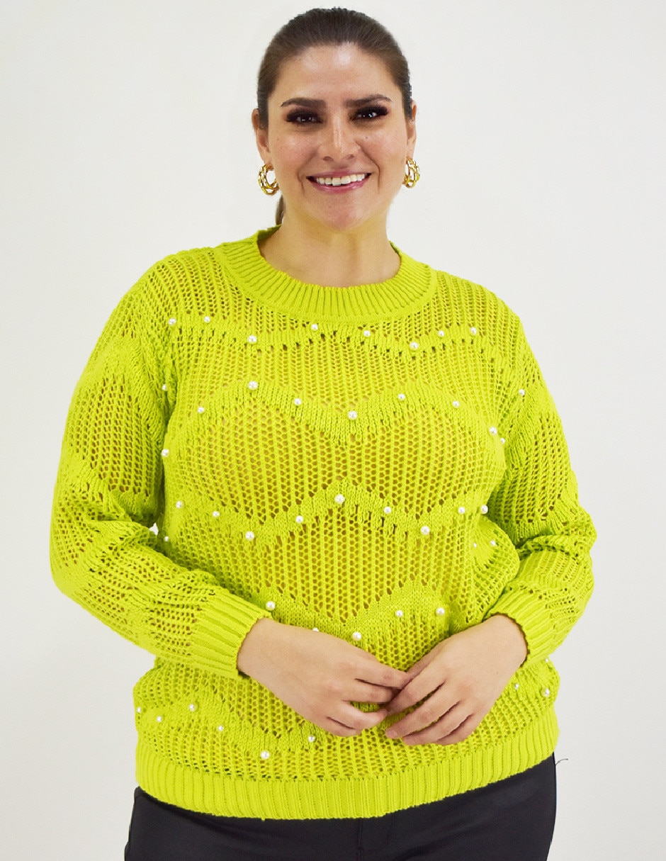 Suéter cuello redondo para mujer