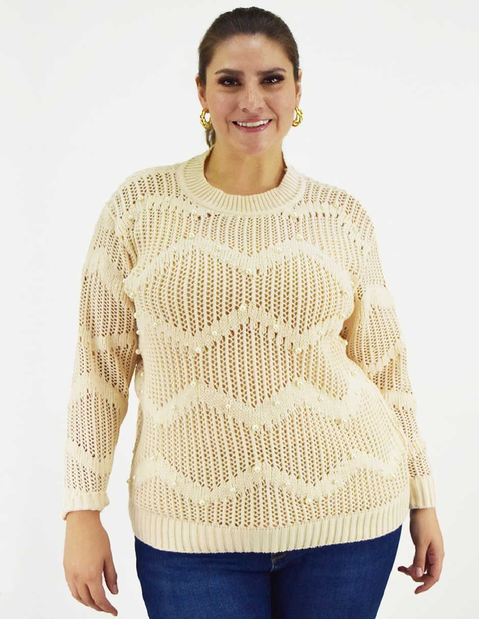 Suéter cuello redondo para mujer