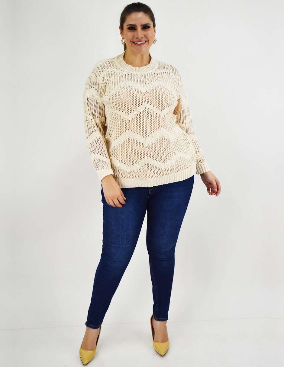 Suéter cuello redondo para mujer 4