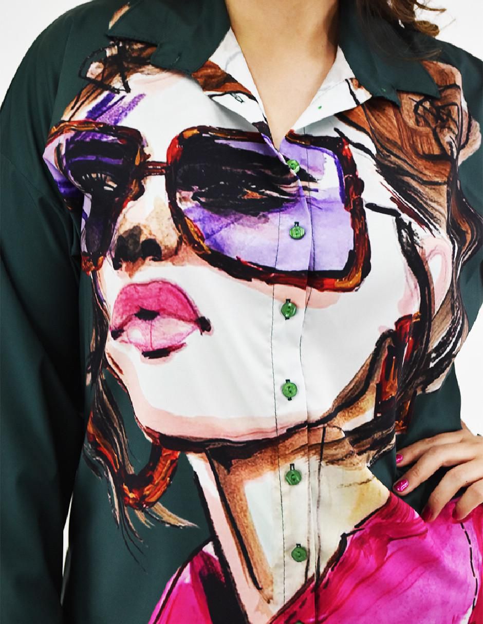 Blusa camisera manga larga para mujer 4