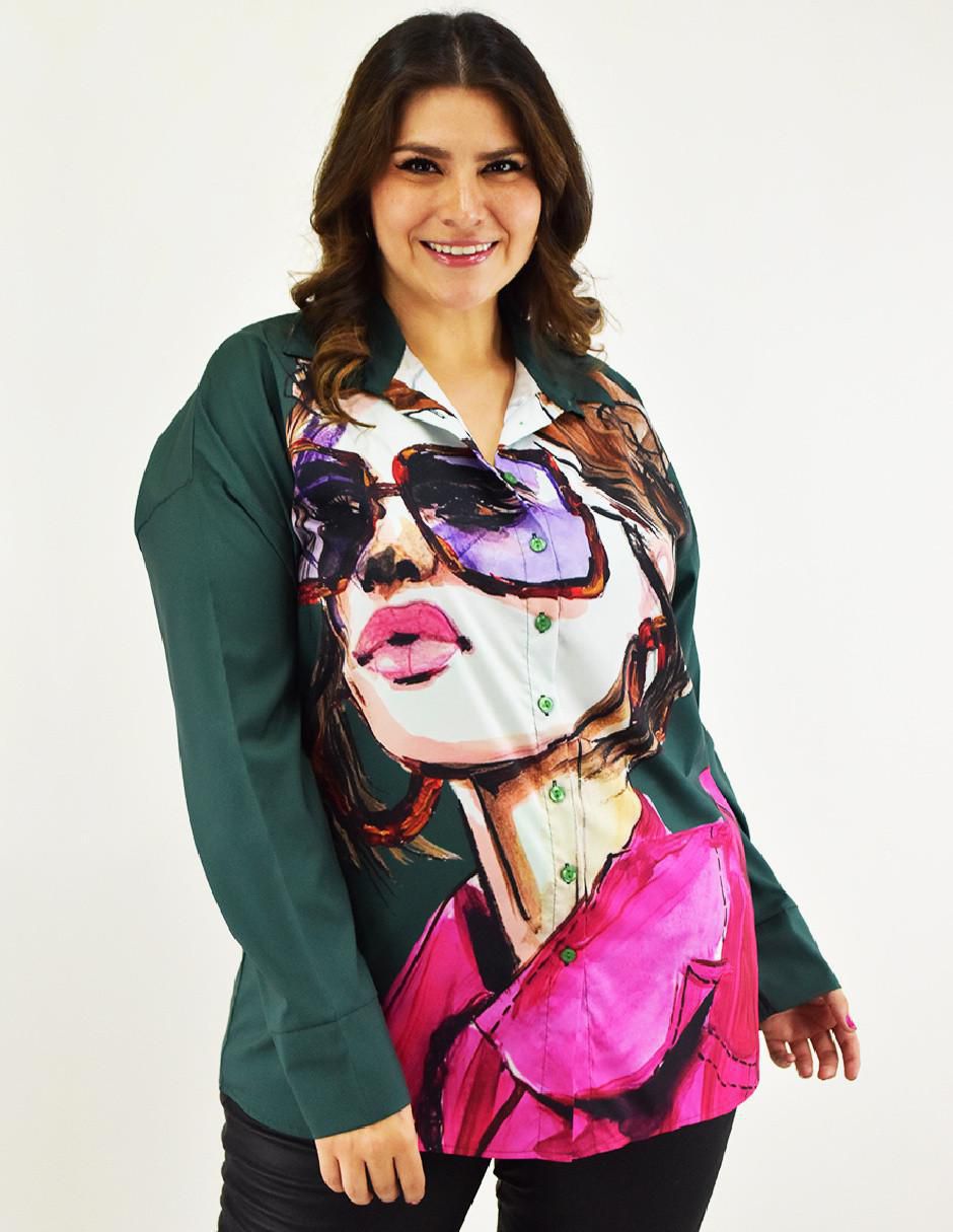 Blusa camisera manga larga para mujer 5