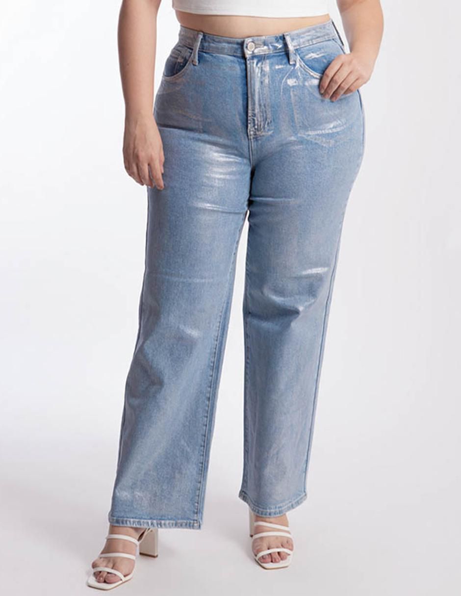 Jeans straight corte cintura para mujer 1