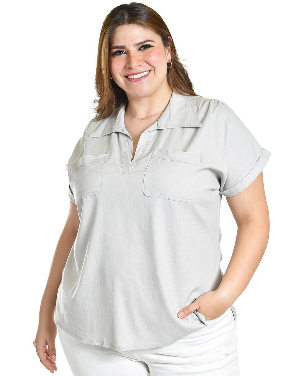 Blusa manga corta para mujer