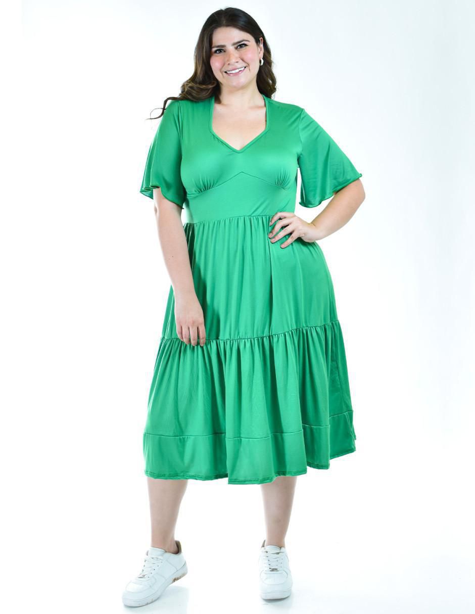 Vestidos Curvy Vestidos Charme Liverpool Vestido Midi Casual Roman