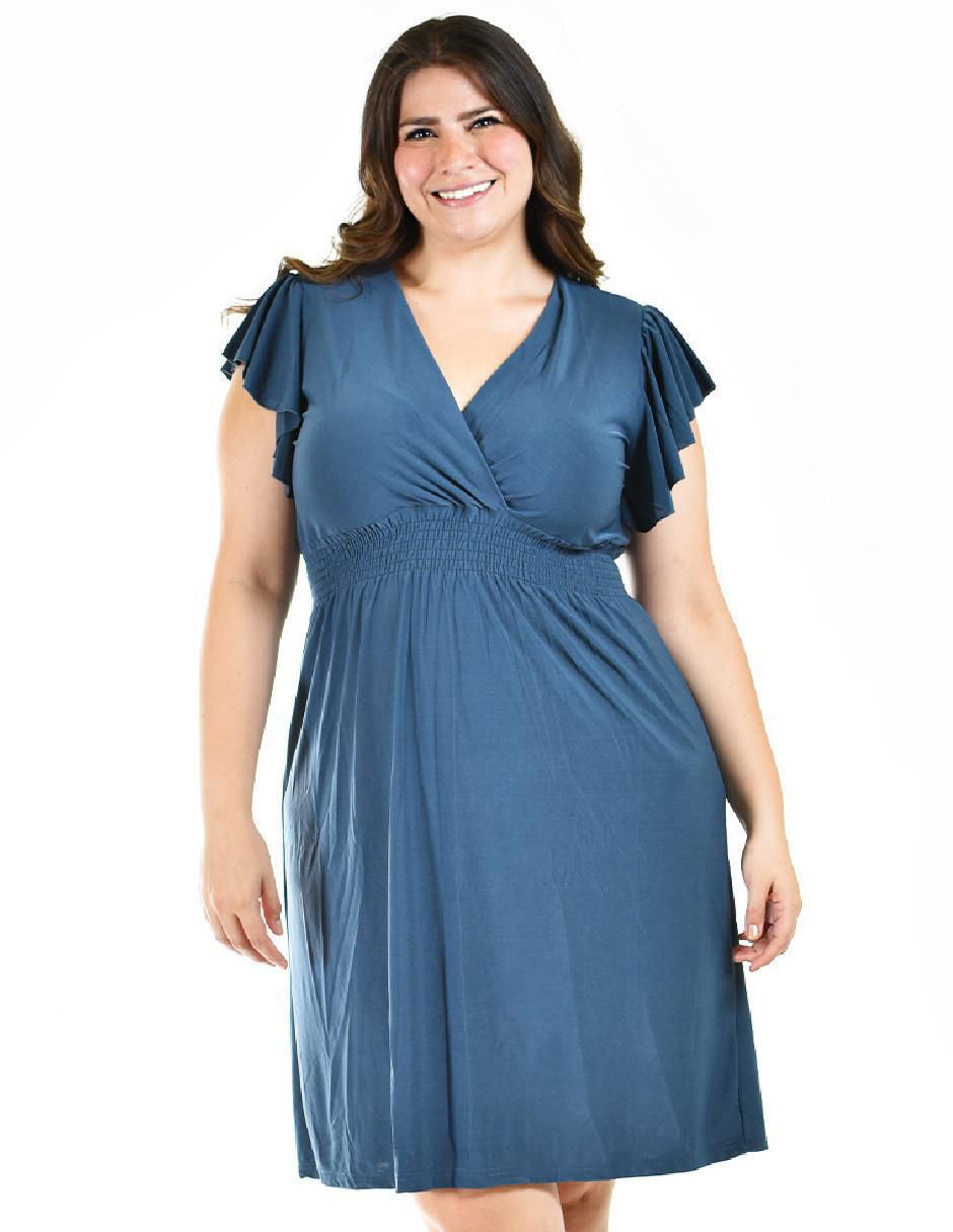 Vestido a la rodilla casual escote v para mujer Vestido a la rodilla casual escote v para mujer