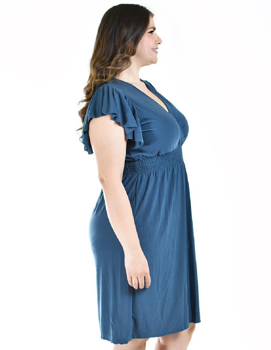 Vestido a la rodilla casual escote v para mujer 2